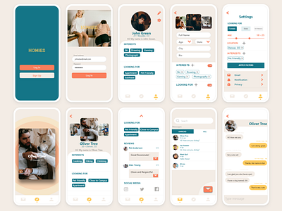 Homies app design ui ux