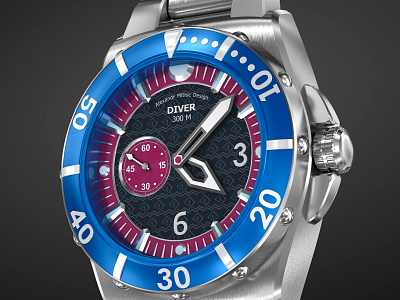 Concept of Dive Watch 3d design render watch