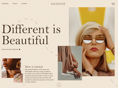 Fashion Brand Home page Hero branding brown colour design fashion graphic design logo minimal pictures typography ui ux web yellow