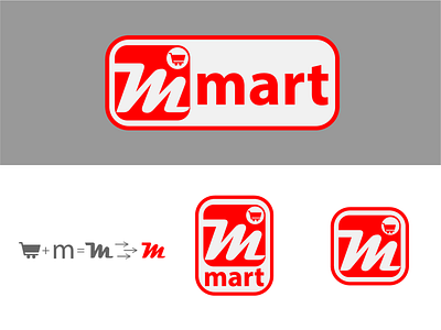 M Mart Logo branding flat illustration logo logodesign vector web