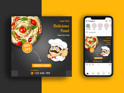 Instagram Post Design banner branding facebook fashion food gym instagram restaurant social media banner design social media post design