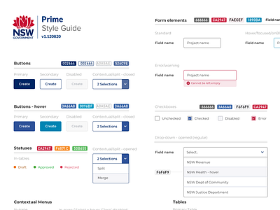 NSW State Government Prime Style Guide design minimal ui ux web
