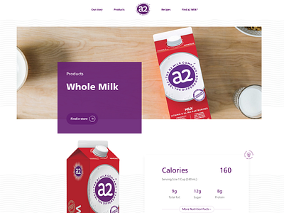 a2 Milk Global Website design minimal ui web