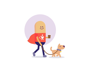 Like Family Dog Walk Animation animation illustration minimal