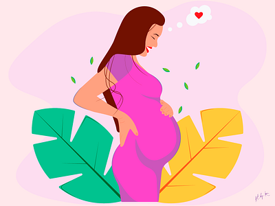 Waiting for a miracle beautiful design flat girl graphic design illustration pregnancy vector woman