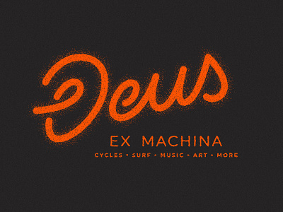 Deus Ex Machina - Entry 1 auto branding design deus ex machina identity illustration logo mark motorcycles neon retro surf tshirt type typography vintage
