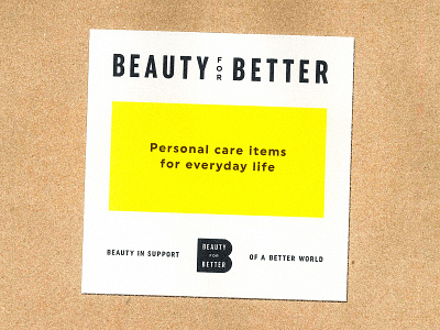 Beauty for Better beauty branding cosmetic design identity logo mark packaging paperbag skincare type typography