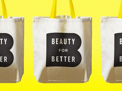 Beauty for Better b beauty branding cosmetic covid design identity logo mark totebag type yellow