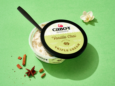 Cabot Triple Cream Yogurt branding chai cream dairy design illustration packaging type typography vanilla yogurt
