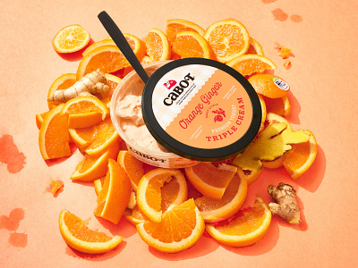 Cabot Triple Cream Yogurt branding cream dairy design ginger illustration orange packaging type typography yogurt