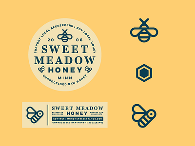SMH WIP badge bee honey honey bee icon label logo mark sweet meadow tag