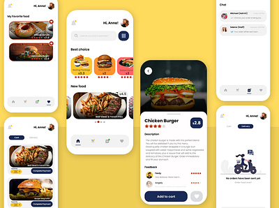 Foodies App food app food illustration food store mobile app mobile ui shopping app ui uidesign uiux ux