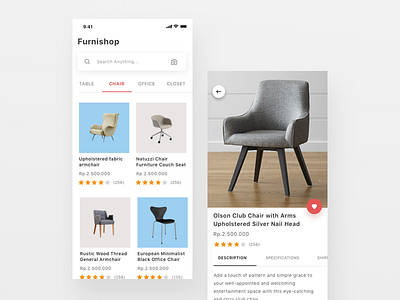 Furniture online shop design application apps debut design furniture interior iphone iphonex onlineshop ui uidesign userinterface