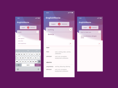 EnglishNesia UI design app dictionary iphone tranlate translation ui uidesign