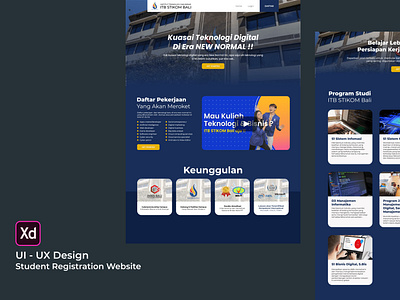 UI/UX Website Design - Student Registration Landing Page Website