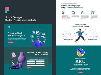 UI/UX Website Design - Student Registration Landing Page Website branding design graphic design illustration landing page design ui ux website website design