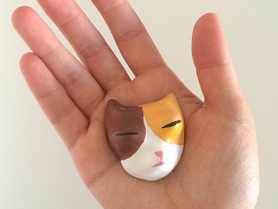 Handmade cat faces - Twinkie 3d 3d illustration animal cat clay cute handmade illustration sculpture