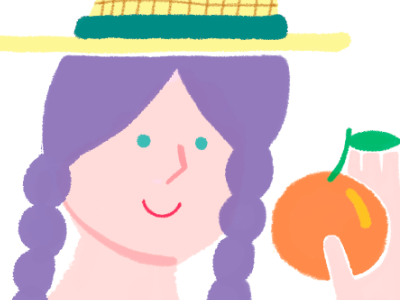 orange girl illustration orange