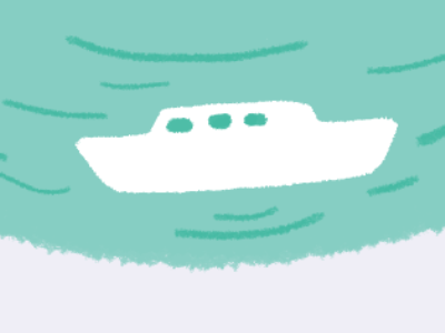 little boat boat digital green illustration mint photoshop relax