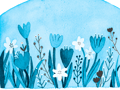 flowers blue cyan field flora flower illustration photoshop