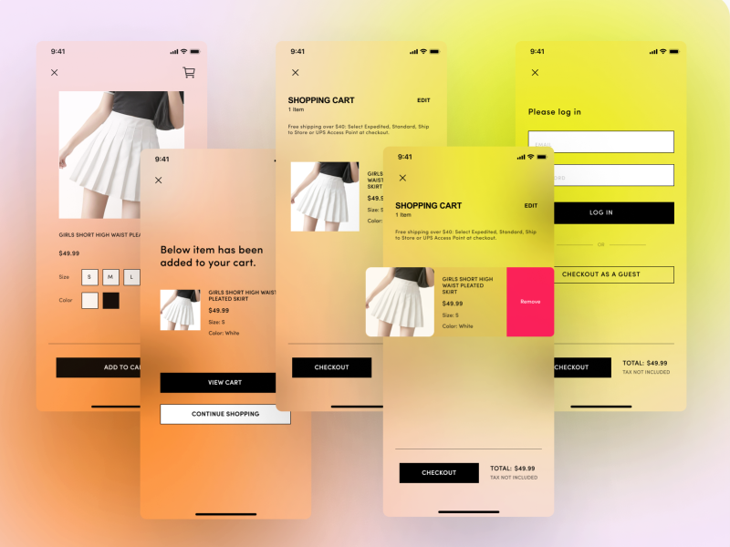Daily UI Shopping Cart by Kelly Zhao on Dribbble