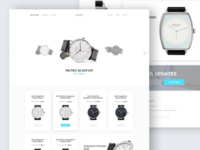 Preview blue cards clean colors ecommerce eshop layout minimal shop ui watches webdesign