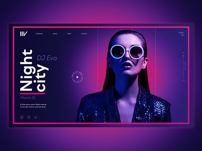 Party Night club design landing page night club night party party typography ui ux webdesign вечеринка