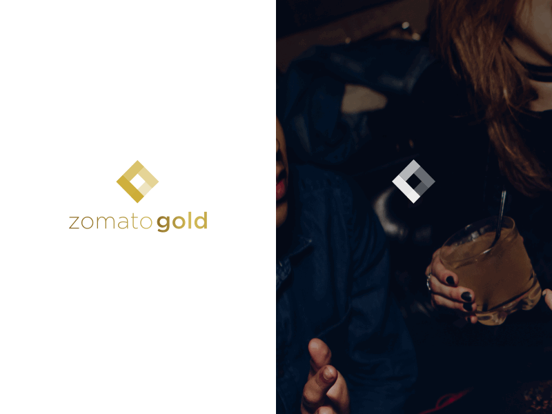 Zomato Gold branding drinks gold logo membership nightlife premium zomato