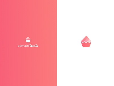 Zomato Treats branding cupcake desserts logo sweet treats zomato