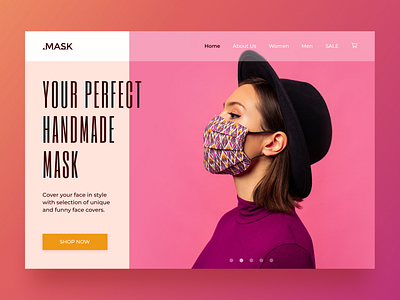Cloth Masks Website design minimal typography web