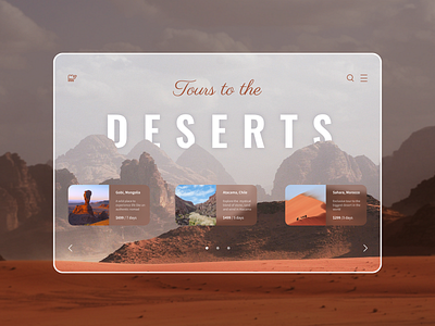 Tours to the Deserts - website concept design figma traveling web webdesign website