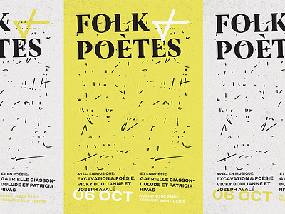 Poster Folk + Poètes montreal music poetry poster