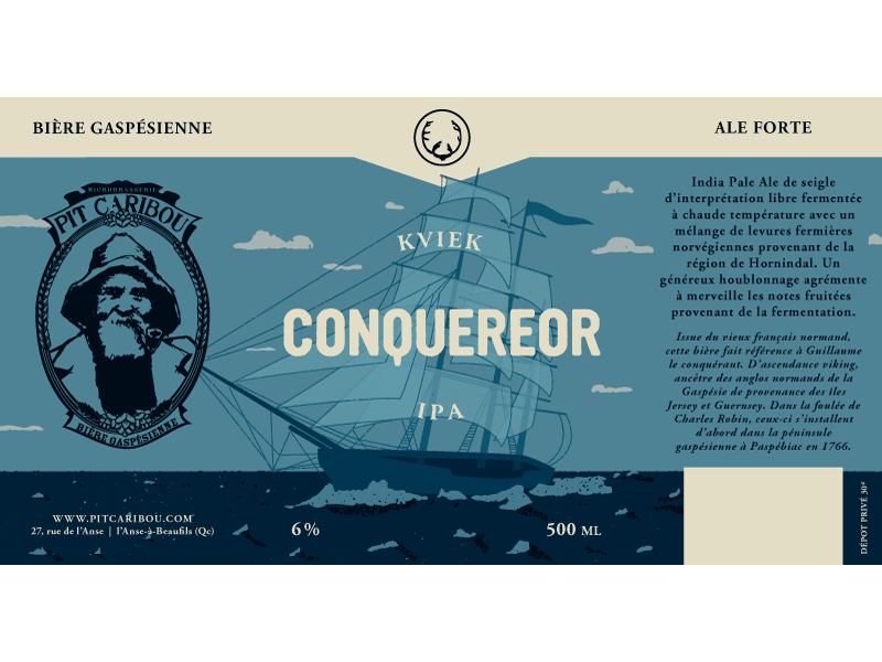 Pit Caribou - Conquereor schooner kviek ipa quebec microbrewery beer ale