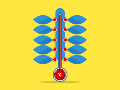 Thermostat for a Kid's show. broadcast cold hot kids leaf temperature thermostat weather