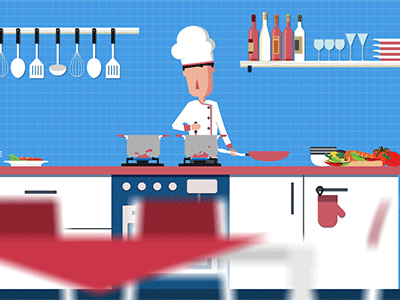 Chef Animation animation chef chicken wing gif kitchen pan