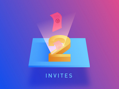 2x Dribbble Invites dribbble giveaway illustration invitation invite
