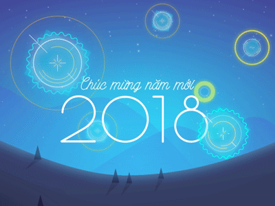 Happy New Year 2018 2018 animation fireworks new year vietnam vietnamese