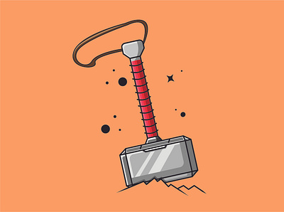 thor hammer animation app branding design flat icon illustration logo minimal typography ui ux vector