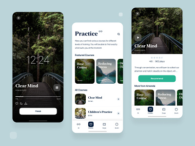 Meditation App app design interface iphone meditate meditation mobile pure ui
