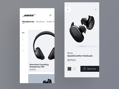 Bose Store Concept app bose clean design headphones interface pure ui ux