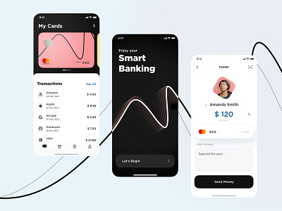 Smart Banking App app banking card clean design finance interface pure ui ux