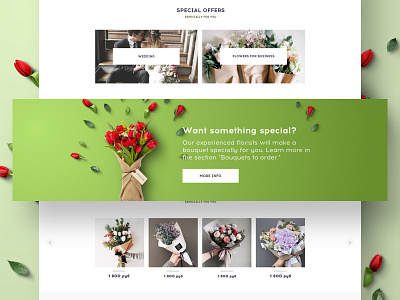 Flower shop web design clean design flowers interface light ui user web