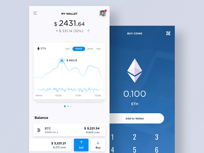 Cryptocurrency Application app bitcoin crypto exploration interaction interface ios pure ui ux wallet