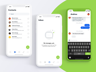 Messenger app (Concept) app clean design empty state interface iphone messenger pure ui ux