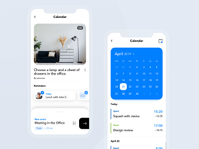 Calendar App app calendar clean interface iphone mobile ui ux