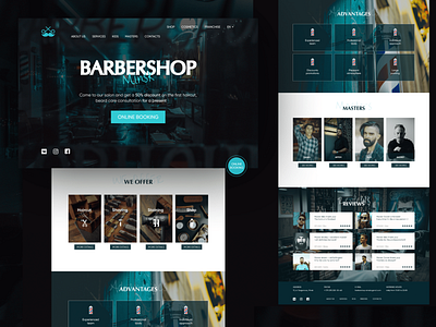 Landing Page B-SHOP / Barber Shop barbershop branding concept design landing ui uxui