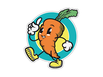 Carrot badge draw illustration illustrator vector