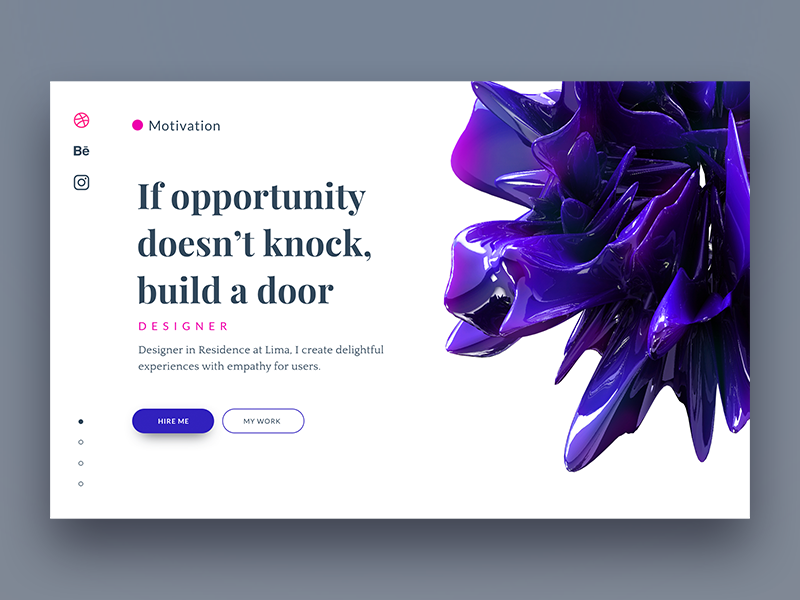 Landing page for design portfolio web design ux design ux user interface user experience ui design ui interaction design clean