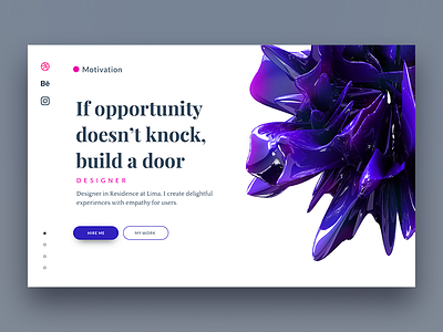 Landing page for design portfolio