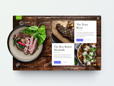 Daily UI Challenge - Roasted card design food meat ui ui design ux